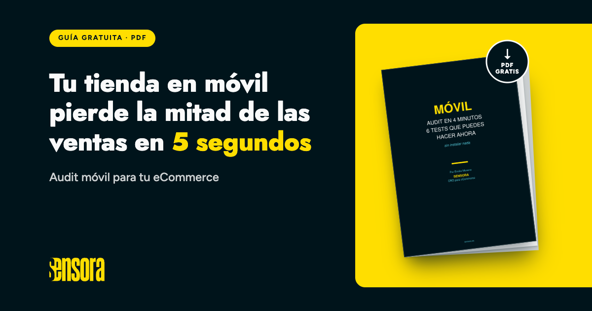 Portada de la guía gratuita de audit móvil para eCommerce, de SENSORA